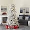 7.5ft. Pre-Lit Flocked Livingston Fir Artificial Christmas Tree with Pinecones and Clear Warm LED Lights